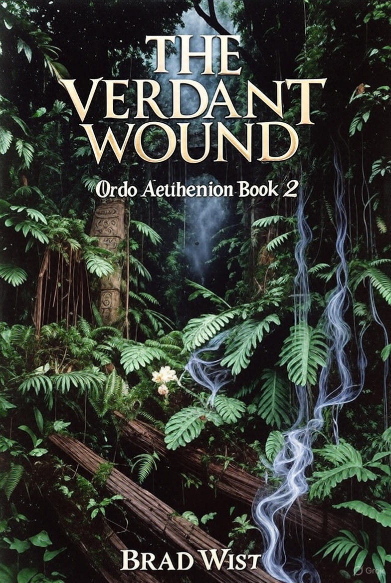 The Verdant Wound, Book 2 of the Ordo Aethenion series. Notional Book Cover.